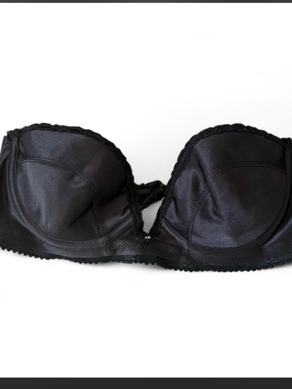 jcpenney Black Strapless Bandeau Bra with Lace Trim
